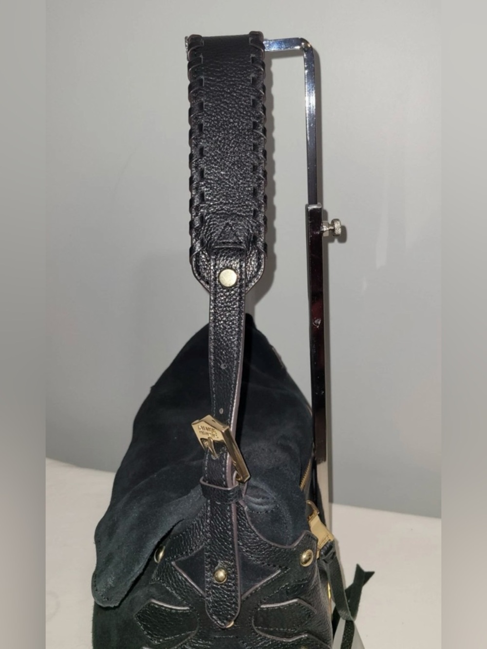 Aimee Kestenberg Black Suede & Leather Hobo Shoulder Bag - Picture 6 of 16
